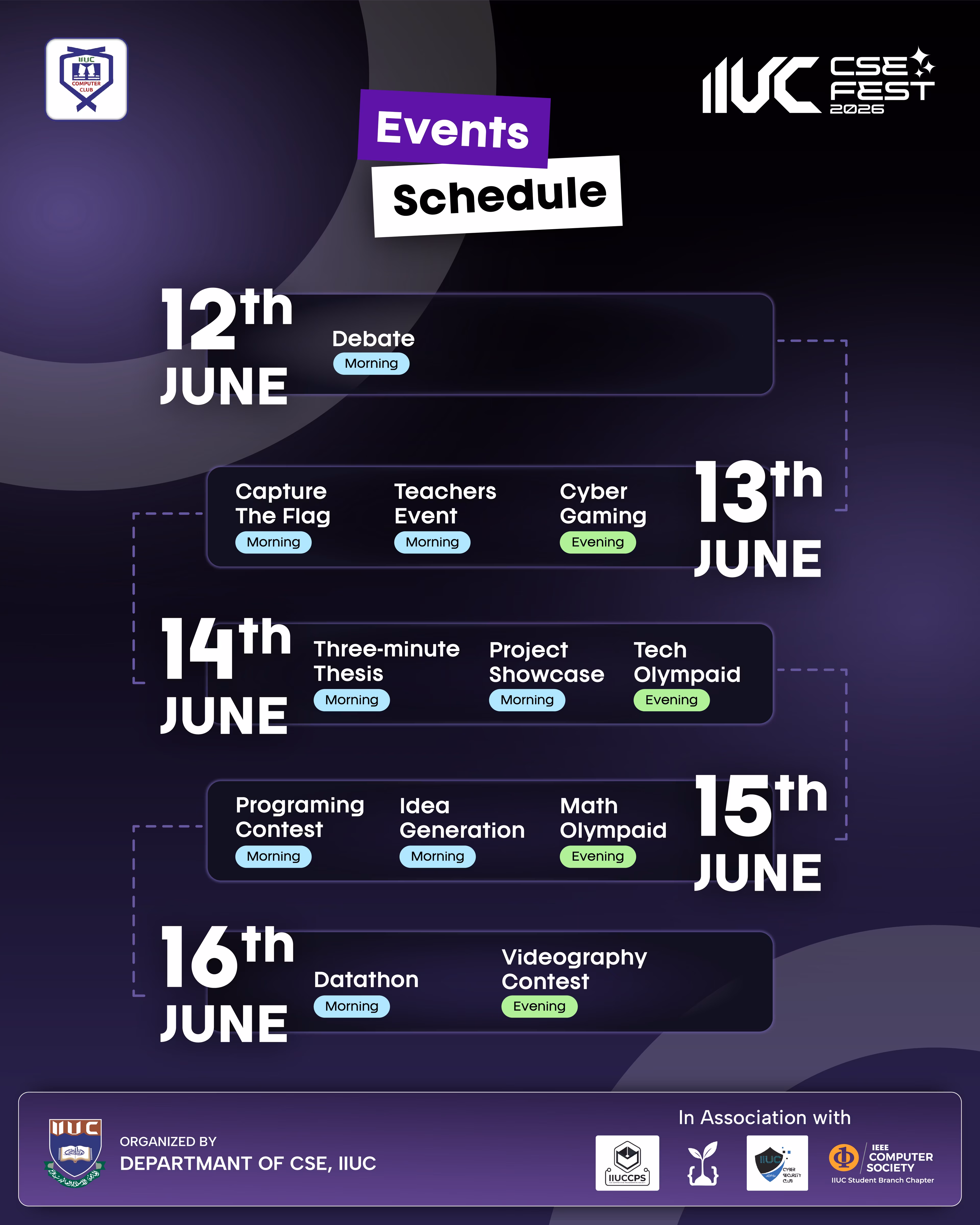 IIUC CSE FEST 2026 official event schedule